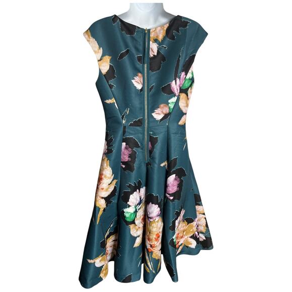 Moulinette Soeurs Anthropologie Fit & Flare cap sleeve Floral Baikal Dress Sz 6 - Picture 4 of 7